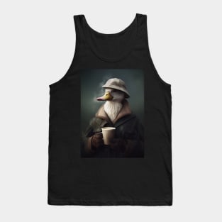 Coffee Lover Duck in Suit and Hat Tank Top